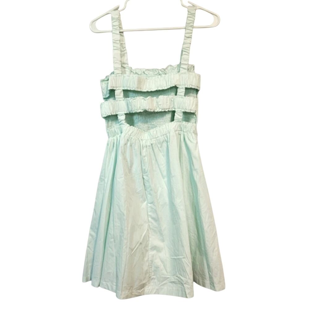 New Anthropologie Smocked Mini Dress by PINCH $148 MEDIUM Guac - Mint Green - Picture 6 of 7